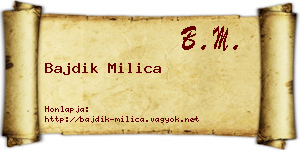 Bajdik Milica névjegykártya